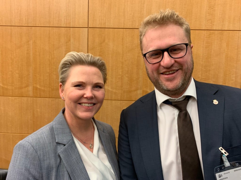 Fylkesråd for klima og miljø i Viken, Anne Beathe Tvinnereim og byrådssekretær for næring og eierskap i Oslo, Vegar Andersen.