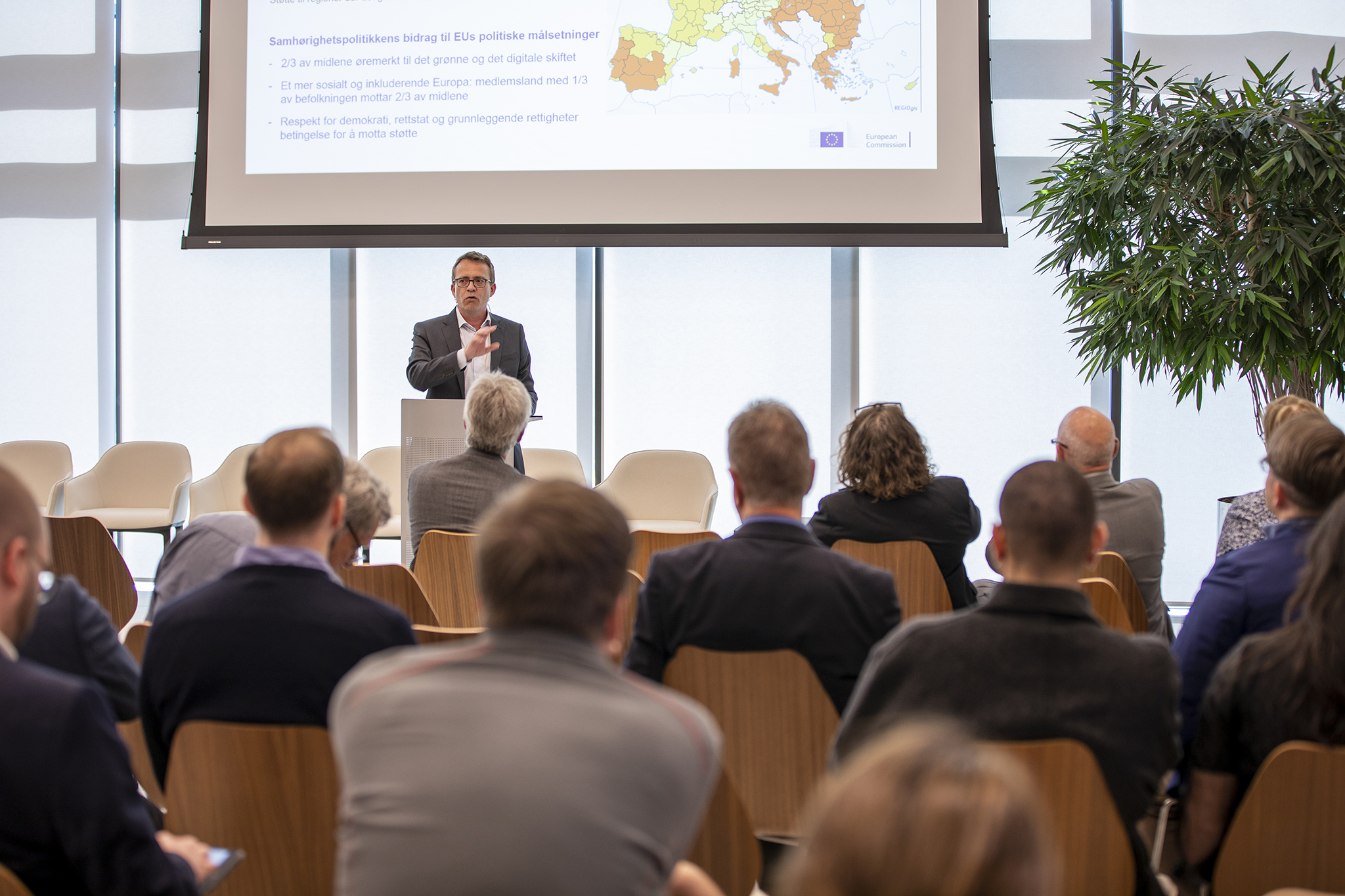 Marius Vahl, direktoratet for regional- og bypolitikk, på Østlandssamarbeidets studietur til Brussel 31. mai 2022